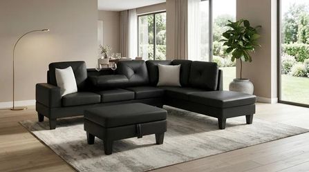 New Black Sectional