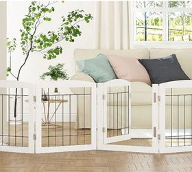 New 4 Panel Freestanding Pet Dog Gate 24"H by 80"L