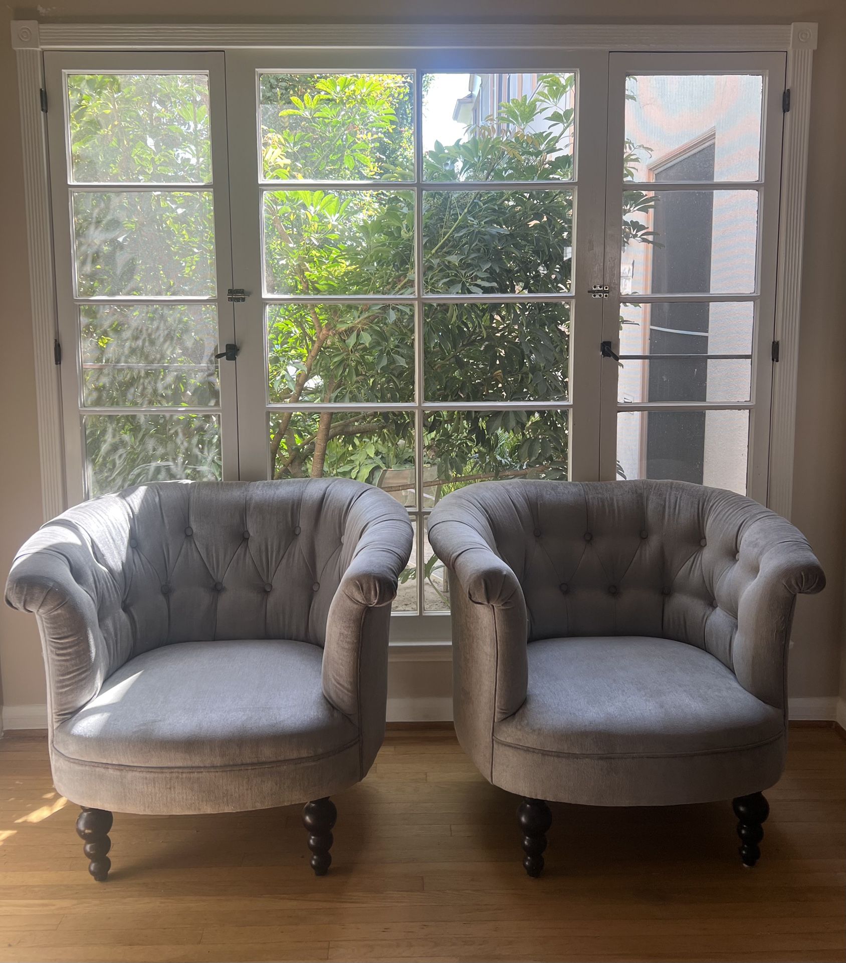 Cozy Pier 1 Imports Colette Blue Lounge Armchairs Pair