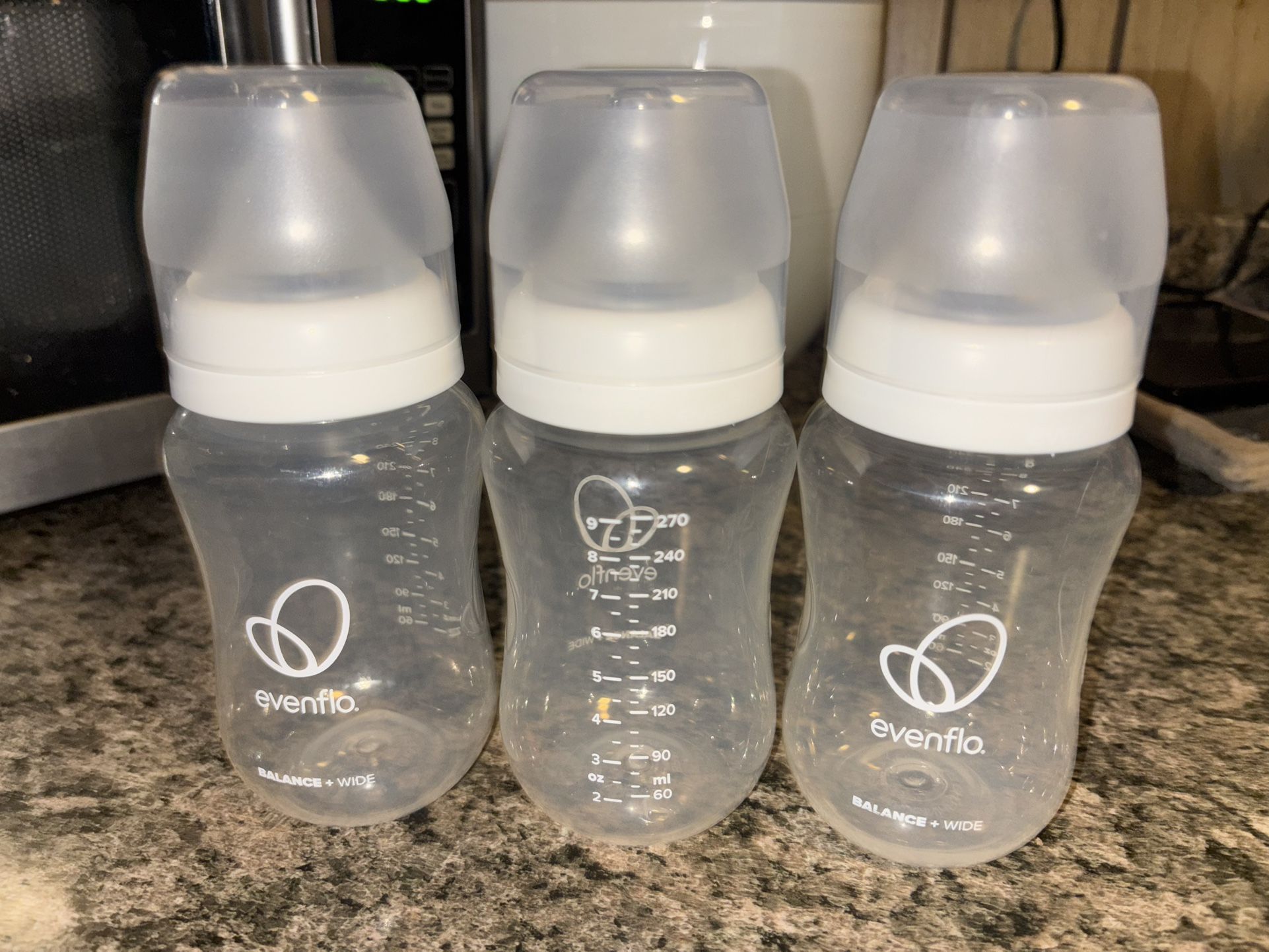 Gently Used Evenflo Balance + Wide Bottles - Set of 3
