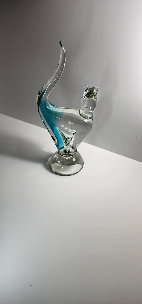 Vintage Glass Cat Figurine