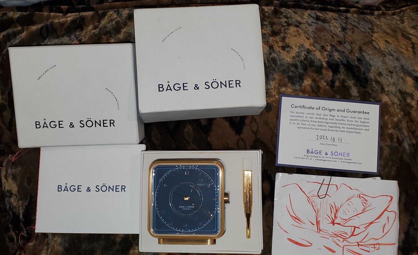 Swiss Made - Båge & Sońer "Stary Night" Personal Alarm Clock *NeW*