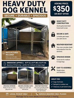 Heavy duty dog kennel