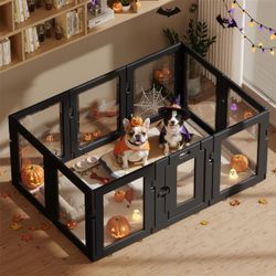 Large Indoor Dog Playpen with Clear Panels