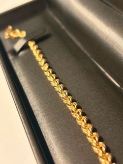 Solid 14K Yellow Gold Diamond-Cut Rope Bracelet – 15 Grams
