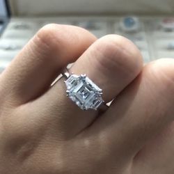 Asschet Cut Diamond Engagement Ring