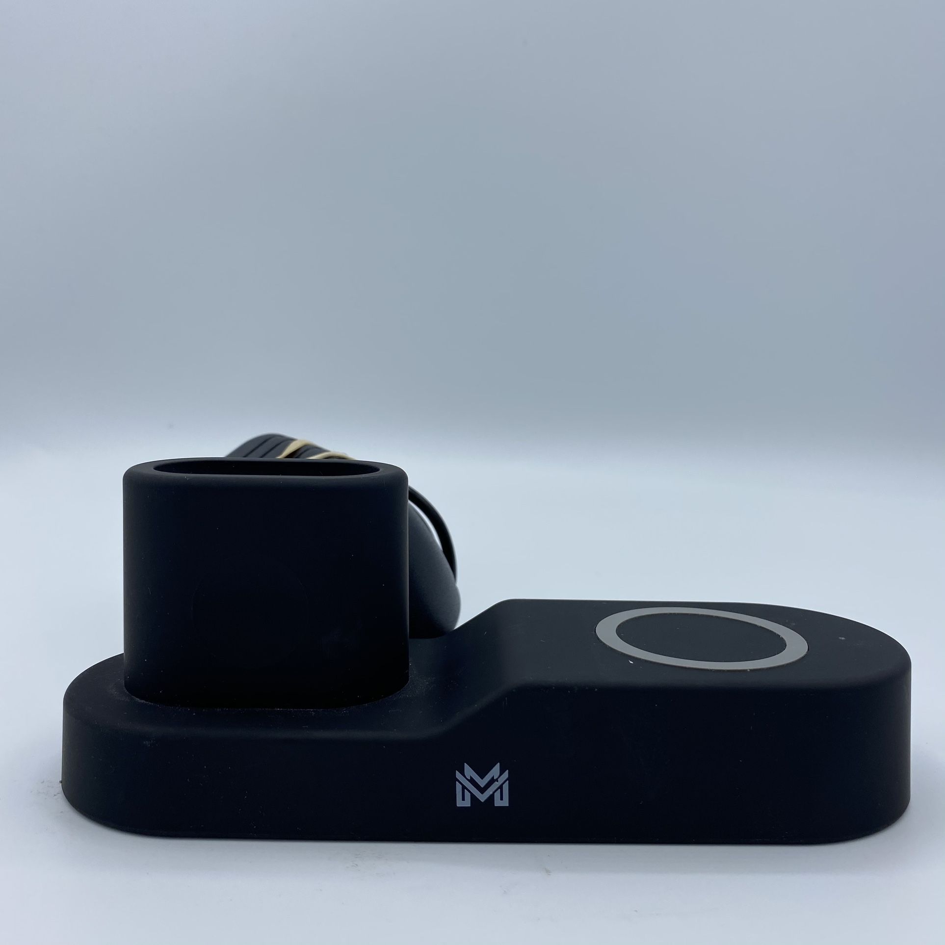 W3 3 in-1 Wireless Charger Stand for Apple Matte Black Finish