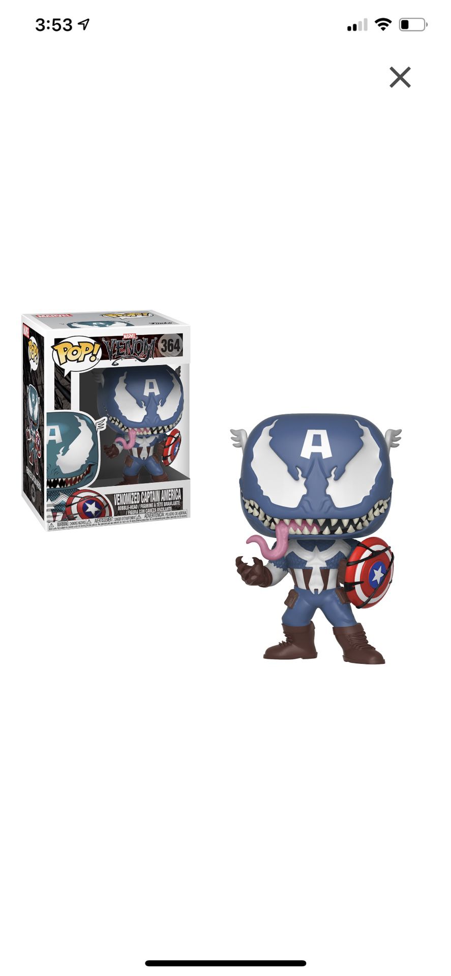 Venomized Captain America Funko Pop 364