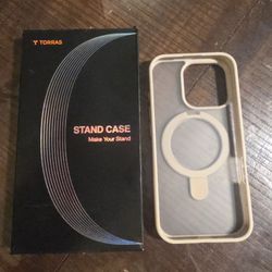 TORRAS Desert Titanium for iPhone 16 Pro Case Magnetic Stand, [Compatible with MagSafe][Flexible Stable Stand] Mil-Grade Protection Translucent Slim A