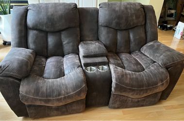 HomeStretch Frontier Espresso Double Manual Reclining Sofa