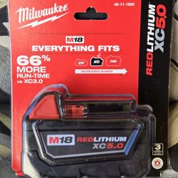 New Milwaukee M18 5.0 XC Battery