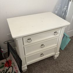 White Wooden Side Table 