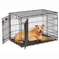 Brand New Top Quality L'xl Dog Crate Up To 70 Lbs Pet Carrier Puppy Dog Cage 2 Door Folding Kennel Jaula De Mascota 