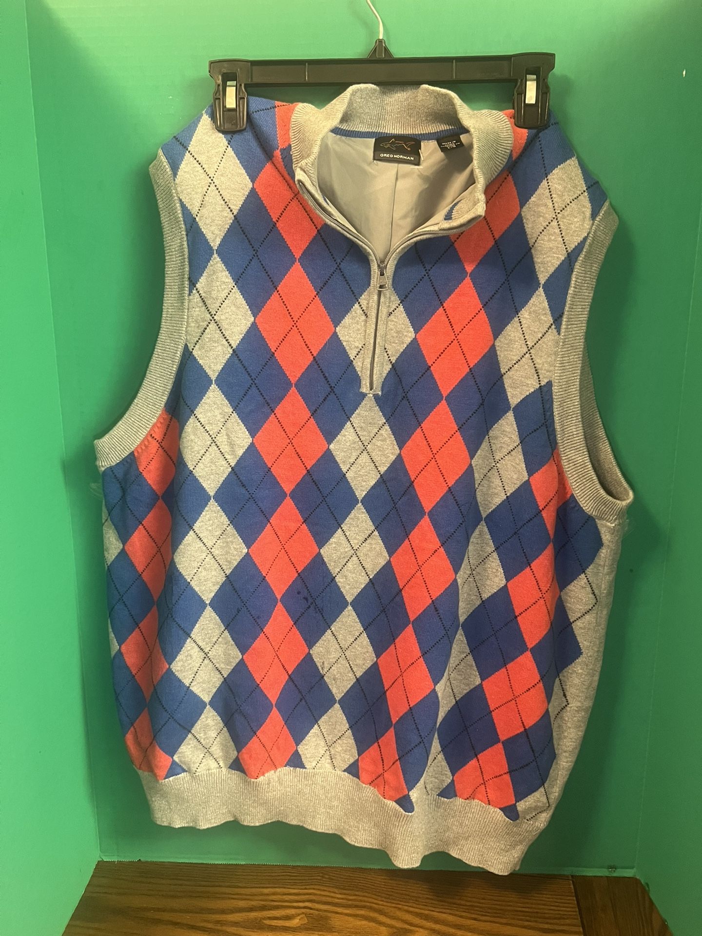 Greg Norman Golf Lined Sweater Vest Size Large 