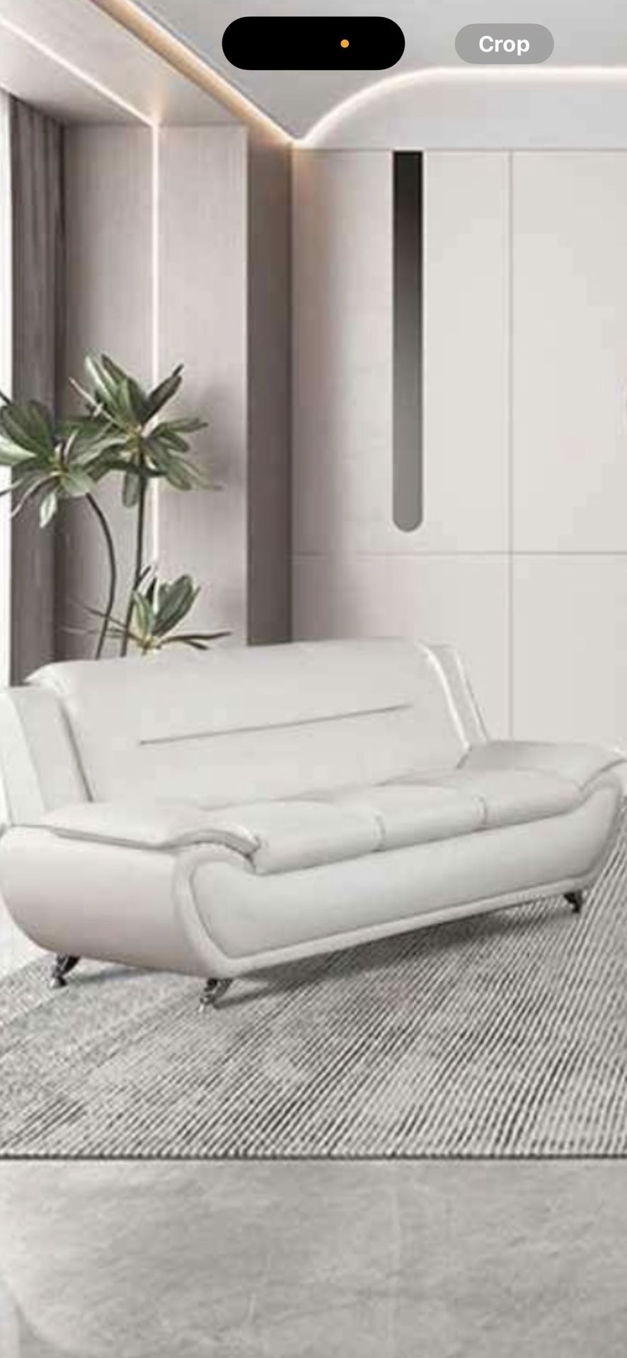 Modern Style White Leather Sofa And Chair !