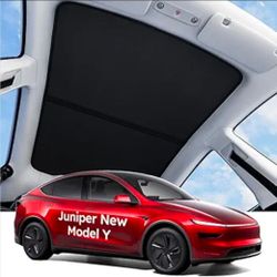 Tesla New Model Y Juniper Accessories Sunshade Roof [Never Sag, Nano Ice-Crystal Coatings] Heat Insulation Glass Roof Sun Shade, Accessories for Tesla