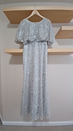 Elegant Grey sequins,bead fabric light 
mermaid grown (with pad)