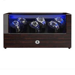 Watch Winder with 6 Winder Space Pine Bark Pattern