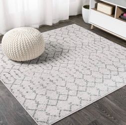 JONATHAN Y Boho Vintage Diamond Cream/Gray Square Area Rug 7X7 ft, Moroccan Hype for Living Room, Bedroom, Kitchen, Office, Easy-Cleaning, High Traffi