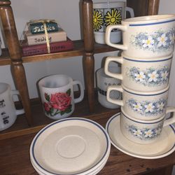 Vintage Temper ware By Lenox Coffee And Saucers 