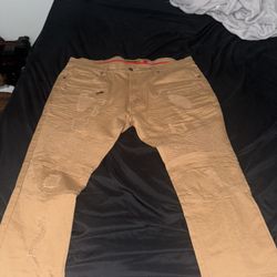 KHAKI MAKOBI BIKER JEANS(44)OBO