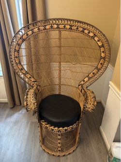 Vintage rattan peacock chair