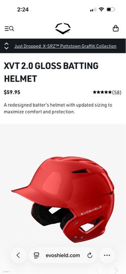 EvoShield Red Gloss Batting Helmet