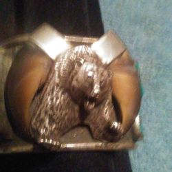 Bear Claw And Turquoise Cuff  Watchband