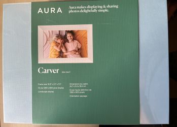 AURA CARVER DIGITAL PICTURE FRAME IN SEA SALT (BRAND NEW UN OPENED)