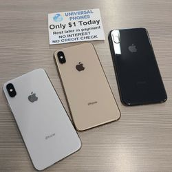 APPLE IPHONE XS 64GB UNLOCKED.  NO CREDIT CHECK $1 DOWN  PAYMENT OPTION.  3 MONTHS WARRANTY * 30 DAYS RETURN * 