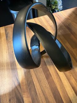 Decorative Black Metal Abstract, Knotted Sculpture