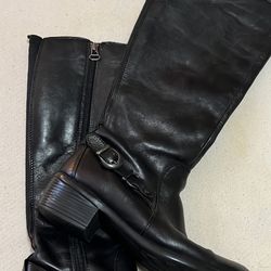 Black Wide Calf Size 8 Boots 