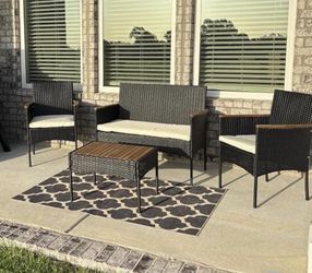 Free Delivery- NEW in Box 39”/20” Wicker Wood Outdoor 4Pcs Sets NEW