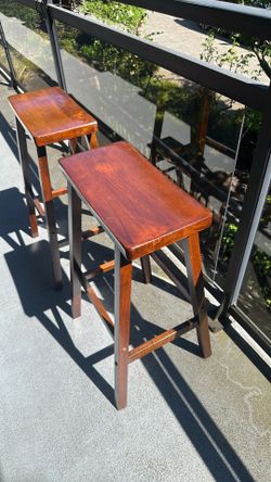 Vintage Wood Bar Stools