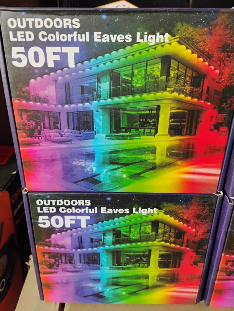 50 FT PERMANENT OUTDOOR LED COLORFUL EAVES LIGHTS WITH APP CONTROL REMOTE