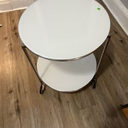 Table Stand With White Glass