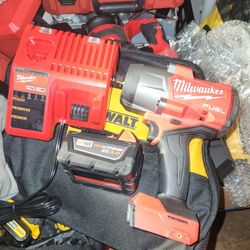 Firm Price 🛑 Milwaukee M18 FUEL High-Torque 1/2" Impact Driver W/5.0 Batt&Charger. Used Good. Precio Firme 🛑 