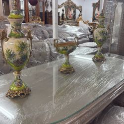 Sevres Amphora Vase  $450 LOOK UP Ornate Sevres-style porcelain amphora vase with gilded bronze handles and lid. TIME PERIOD Late 19th Century ORIGIN 