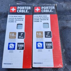 Porter Cable 18-Gauge 2" Brad Nails 1000 qty Full Boxes