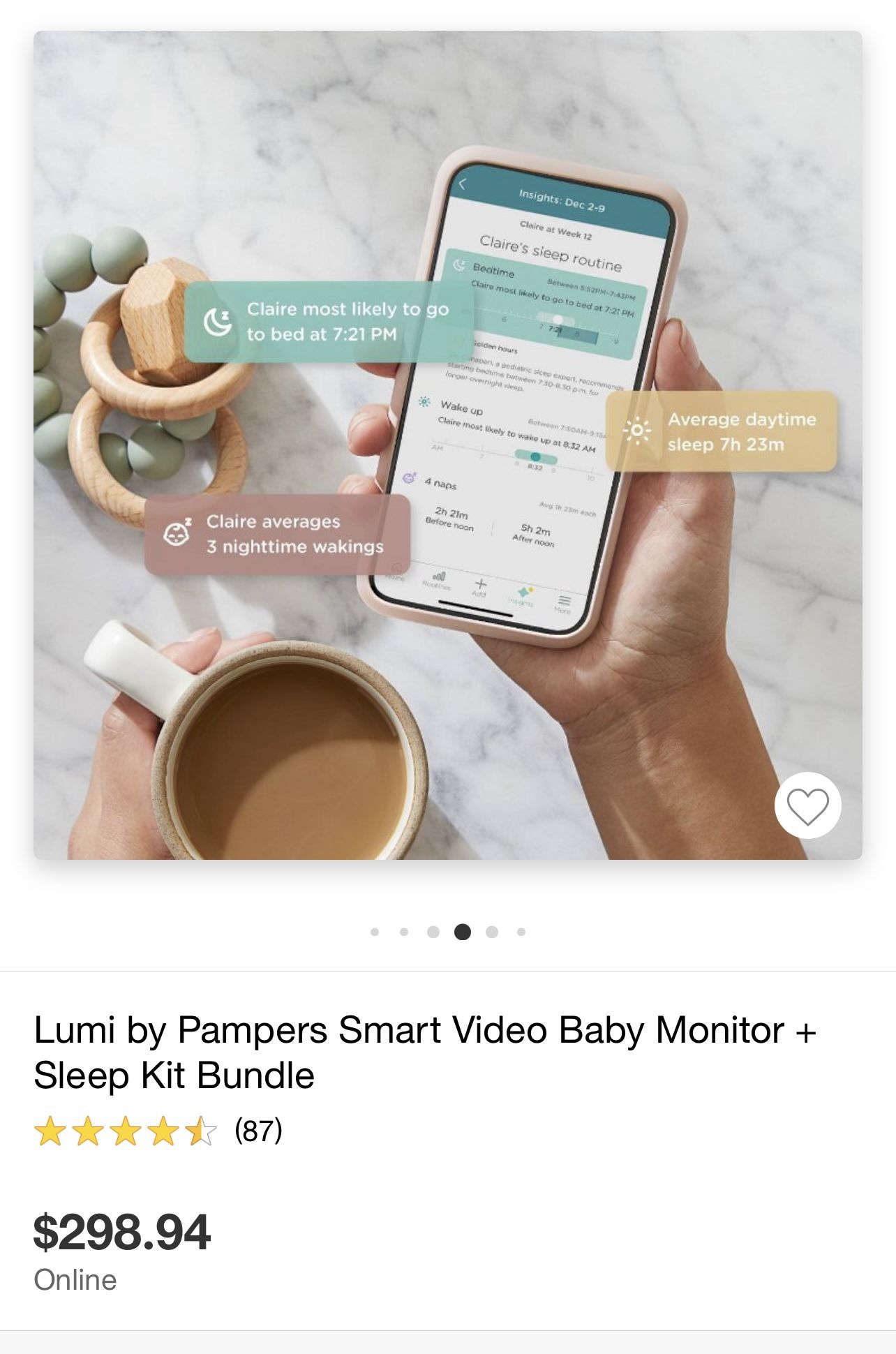 Lumi By Pampers Smart Video Baby Monitor + Sleep Kit Bundle