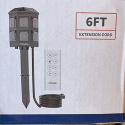 Outdoor Power Strip with 6 Ft Extension Cord, Remote Control 