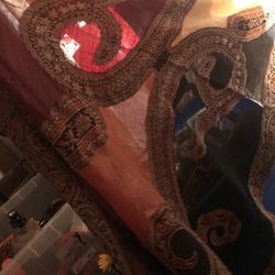 Mesh 6ftx2.5ft See through Shawl With Tassels On Ends 