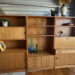 YES AVAILABLE! Mid Century Modern Teak 6 Piece Danish Wall Unit Bookshelves