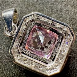 Pink Sapphire Silver Pendant