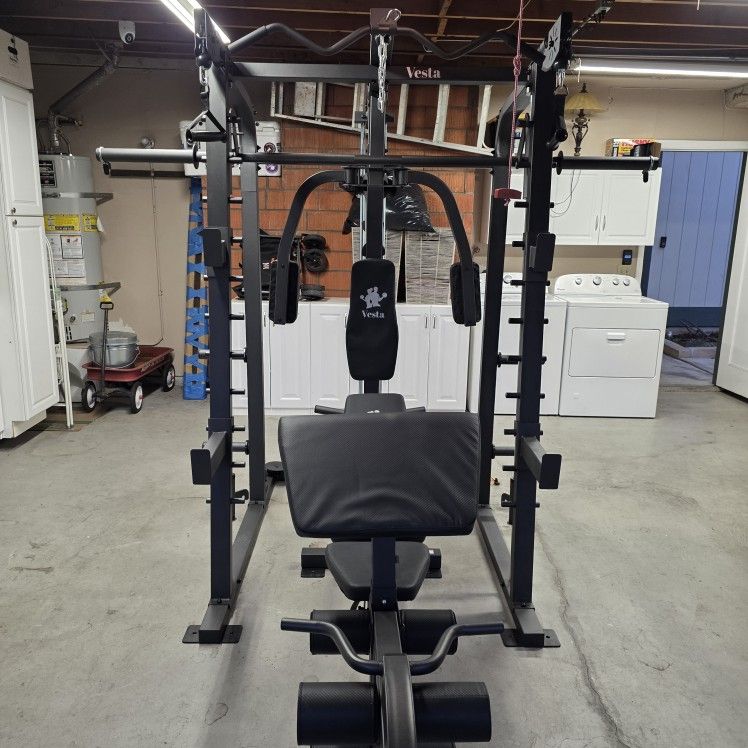 Smith Machine 2001 | Multi-Use Adj Bench | Gym Equipment | Fitness | Squat Rack | Excercise |🔴WEIGHTS AND BARBELL SOLD SEPARATELY 🔴 FREE DELIVERY 🚚