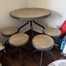 Bar top table and stools