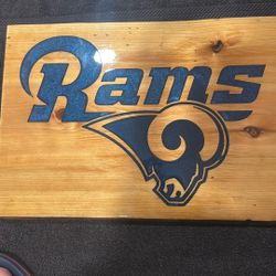 Handmade Los Angeles Rams NFL Wood Art Piece