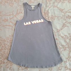 Victoria's Secret PINK Super Soft Las Vegas Blue Tank Top Size Small