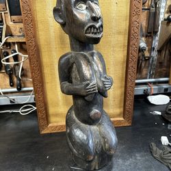 Antique African Senufo Hand Carved Fertility Statue Hardwood