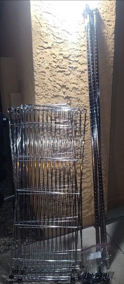Heavy Duty Rolling Metal Shelf Rack with 4 Shelves